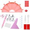 Diamond Painting Tool Kit with Fan Shaped Sorting Tray Rotating Pen Wax Pads Scraper Brush and Spoon for DIY Rhinestone Crafts