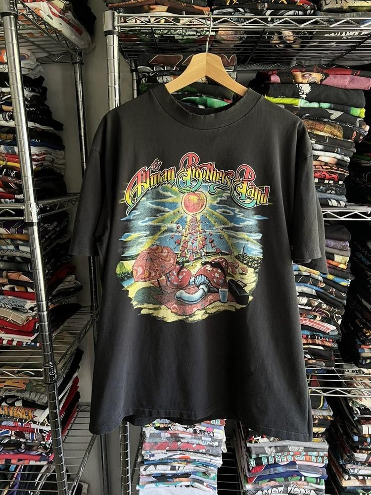1998 Allman Brothers Band Mushrooms Band Black Unisex Tshirt S5XL KH15312 Unisex T-Shirt XXXXL
