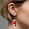 Canada Day Flag PU Earrings, Fashion Earrings, Lightweight Dangle Earrings, National Flag Gift, Canada Maple Leaf Jewelry, Party Accessories