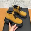 Women's Ankle Boots and Short Boots Thick-soled Lace-up Color-blocked Casual Women Shoe Autumn/winter Work Boots Female