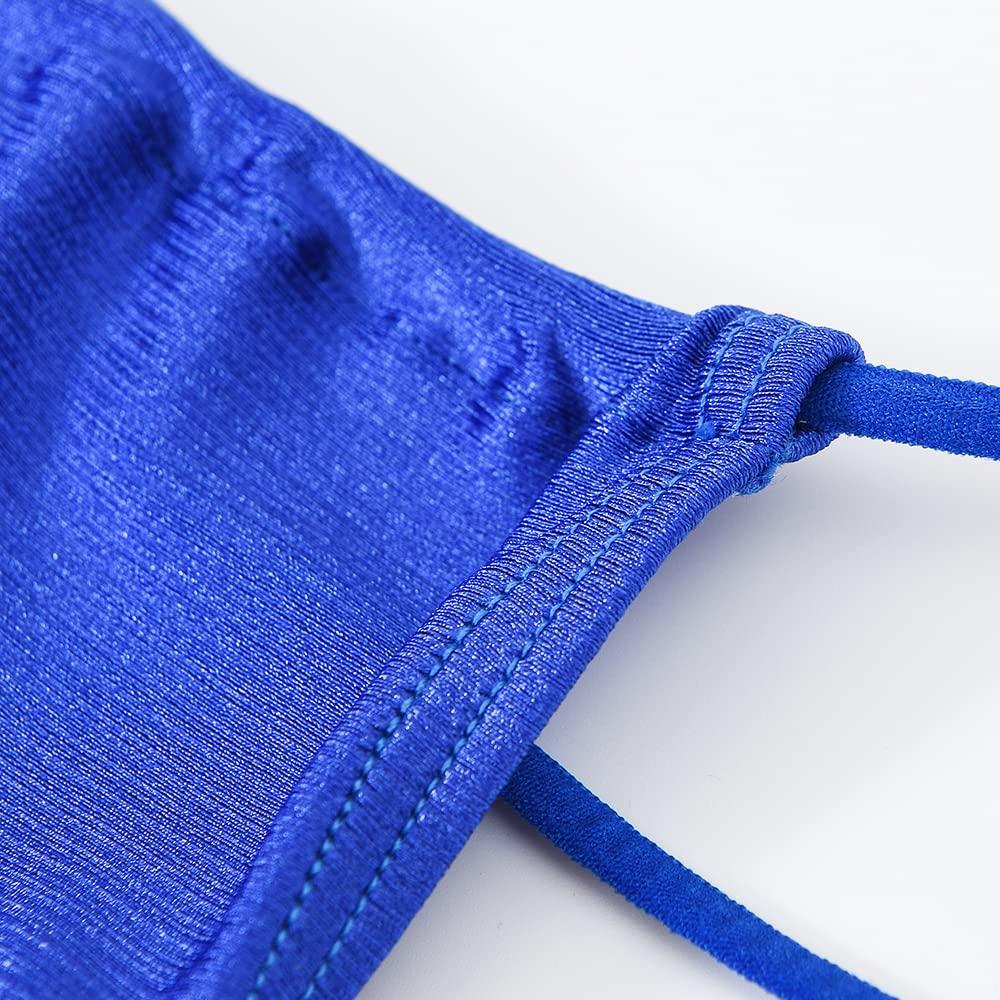 SUMABA Bikini 3D Low 3XL Men's T-Back Underwear, Breathable, Sexy, Construction, Rise, Blue,