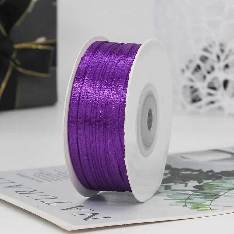 100yards 3MM Double Sided Satin Ribbon DIY Handmade Gift Wrapping Christmas Wedding Decorations Clothing Accessories Ribbons