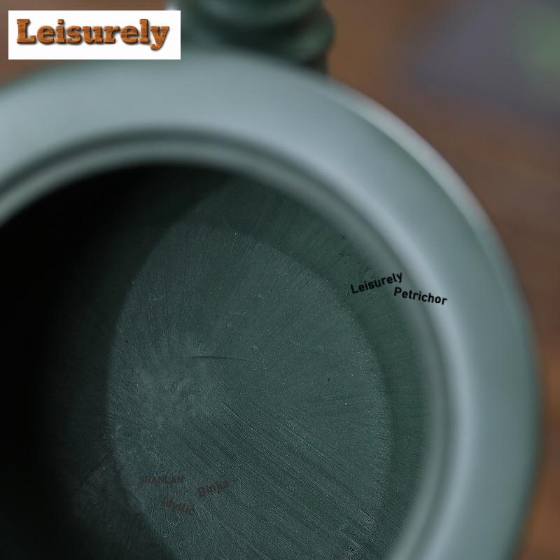 350ml Exquisite Yixing Purple Clay Teapots Master Handmade Bamboo Pot Raw Ore Blackish Green Mud Kettle Zisha Tea Set Tea Craft