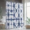 Modern Abstract Blue & White Geometric Shower Curtain - Machine Washable Polyester, Artistic Star & Line Design, All-Season Use