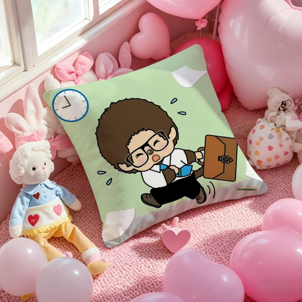 M-MonchhIChisS Cartoon Cushion Cover Pattern Printed Pillowcase for Living Room Sofa Cushion Cover & Bedroom Decor