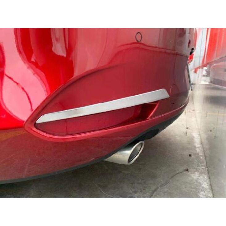 ABS Chrome Rear Fog Light Stripe Frame Cover Trim For -2024 Mazda 3 Sedan