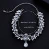 New Temperament Full of Crystal Shiny Water Drop Pendant Necklace for Women Luxury Pearl Collarbone Chain Jewelry Accessories
