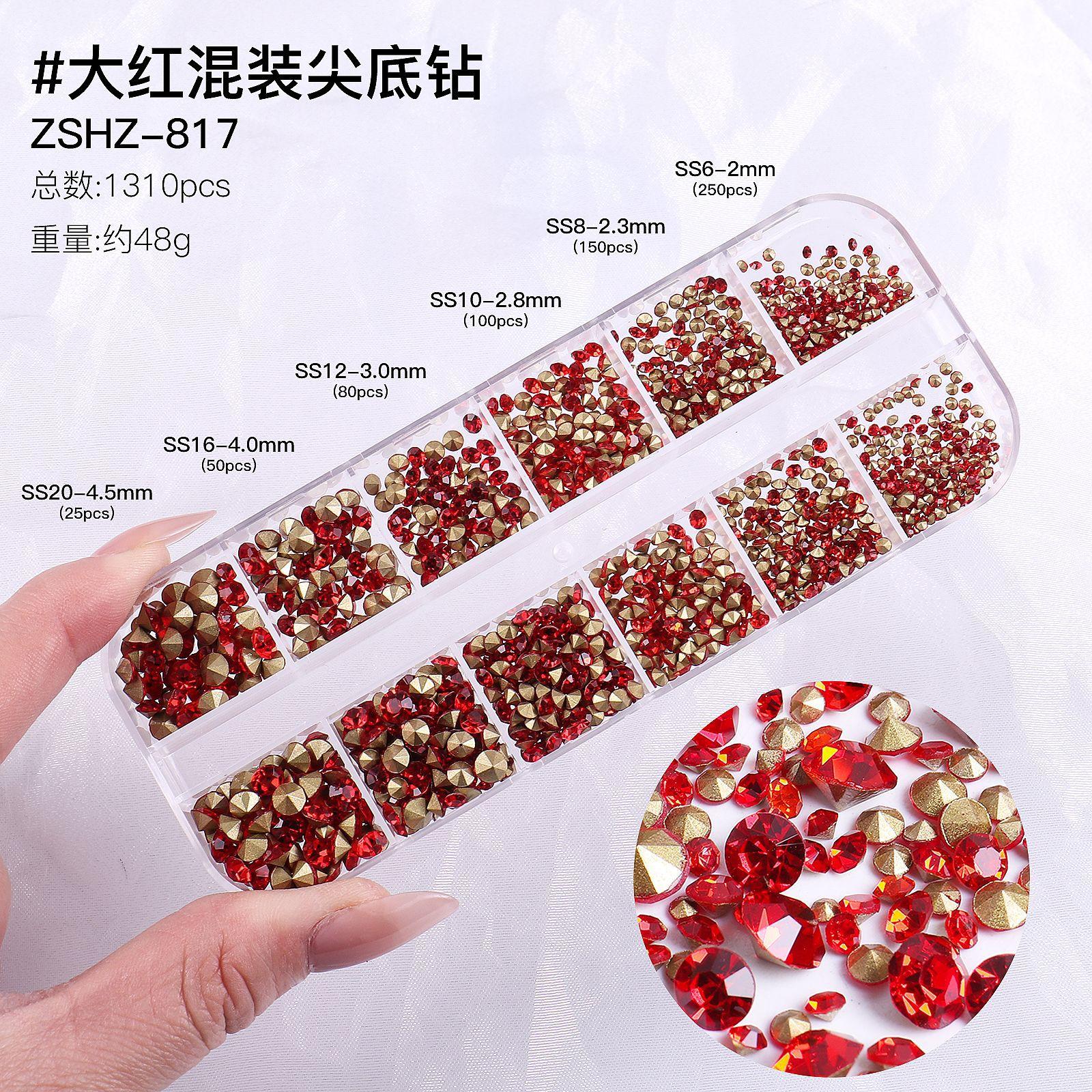 Стереоскопический 3D Нейл-арт Ювелирные изделия Стекло Цыганская Звезда Острое Дно Бриллиант Нейл-арт Бриллиантовая Стопка Бриллиантовый Нейл-арт Украшение