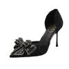 Ladies new luxury high heels pointed elegant pumps Hollow water drill single shoes ladies fashion comfortable sandals