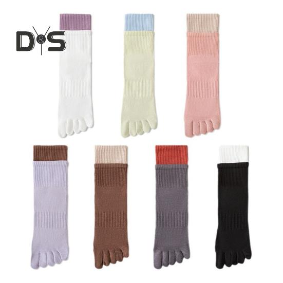 1 Paio Calzini da Yoga con Dita con Gripper Antiscivolo Traspiranti Anti-Umidità Danza Classica Fitness Pilates Atletici Palestra Sport Calzini a Metà Polpaccio