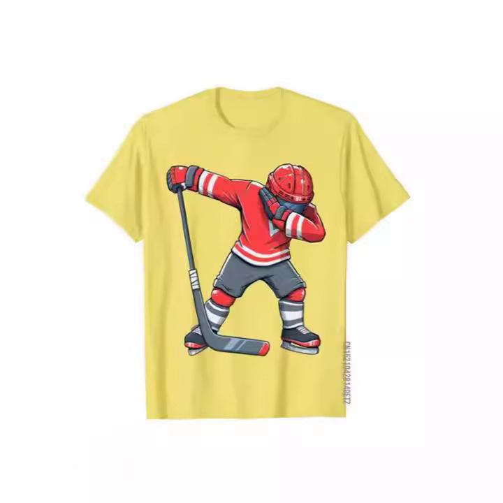 Fun Hockey T-shirt Dab Player Short Sleeve 3D Printed Shirt Suitable for Children, Adults, and Men and Women