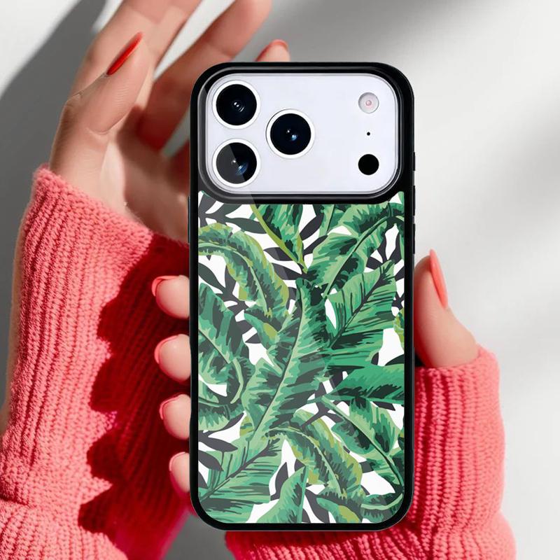 Banana Leaf Phone Case for iPhone 17 16 15 14 13 Pro Max Back Cover for 12 11 Pro Coque