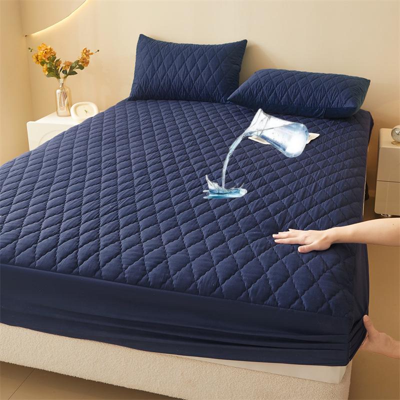 Waterproof Solid Color Fitted Mattress Protector Cover