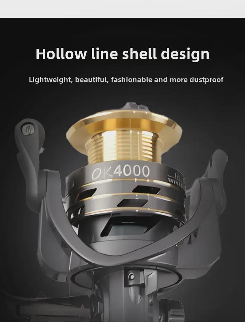 Manufacturer's New Anti-Explosion Long-Distance Casting Fishing Reel: Black, Gapless, Metal, Spinning