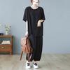 Plus-size Women's Slimming Ensemble with Extra Padding and Oversized Summer Casual Sports Set