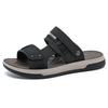 Men's shoes 2025 summer new men's fashion light luxury high quality leather surface comfortable outdoor two wear one word cool slippers