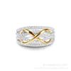 Fashion and environmentally friendly material women's ring European and American two-color 8-character hot-selling electroplating new multi-layer