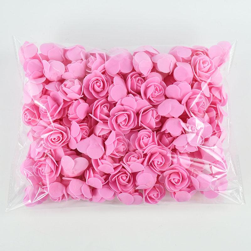 50/100/200Pcs 3.5cm PE Foam Rose Head Artificial Flower For Wedding Birthday Party Home Decor DIY Bear Rose Valentines Day Gifts