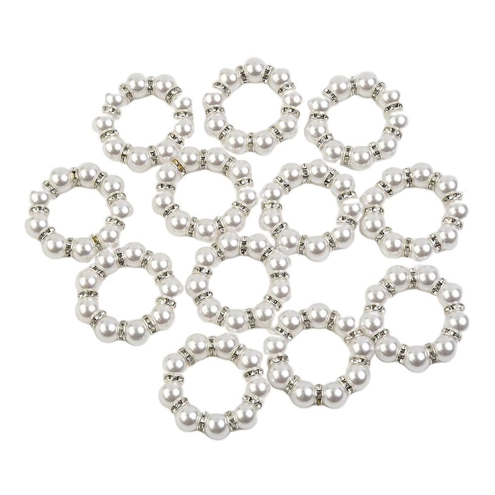 Decoration Napkin Rings For Party Inner Diameter 4cm Kitchen Napkin Ring 12 Pcs/Set Plastic Table Decoration Wedding White
