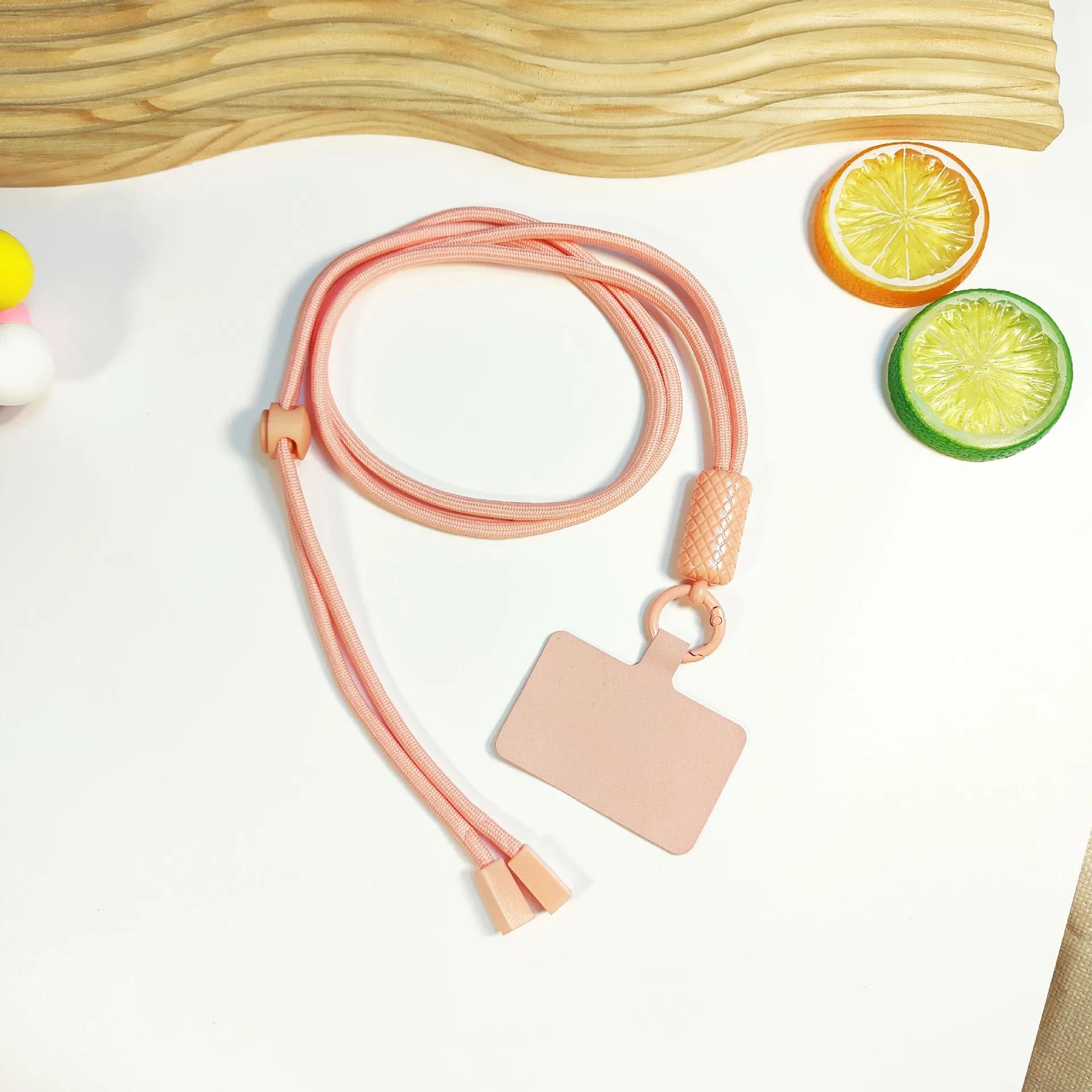 

Anti-lost Crossbody Strap Adjustable Phone Lanyard Universal Rotatable Detachable Colorful Neck Phone Tether Keychain Chain Rope рожевий