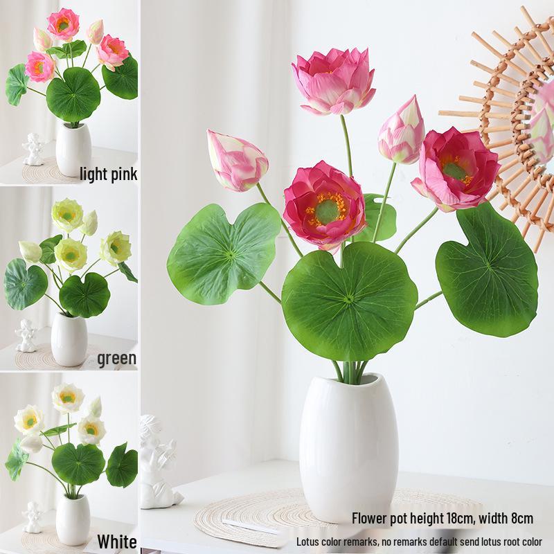 Artificial Lotus Pond Decor: Single Display for Living Room, Photo Props, or Landscaping