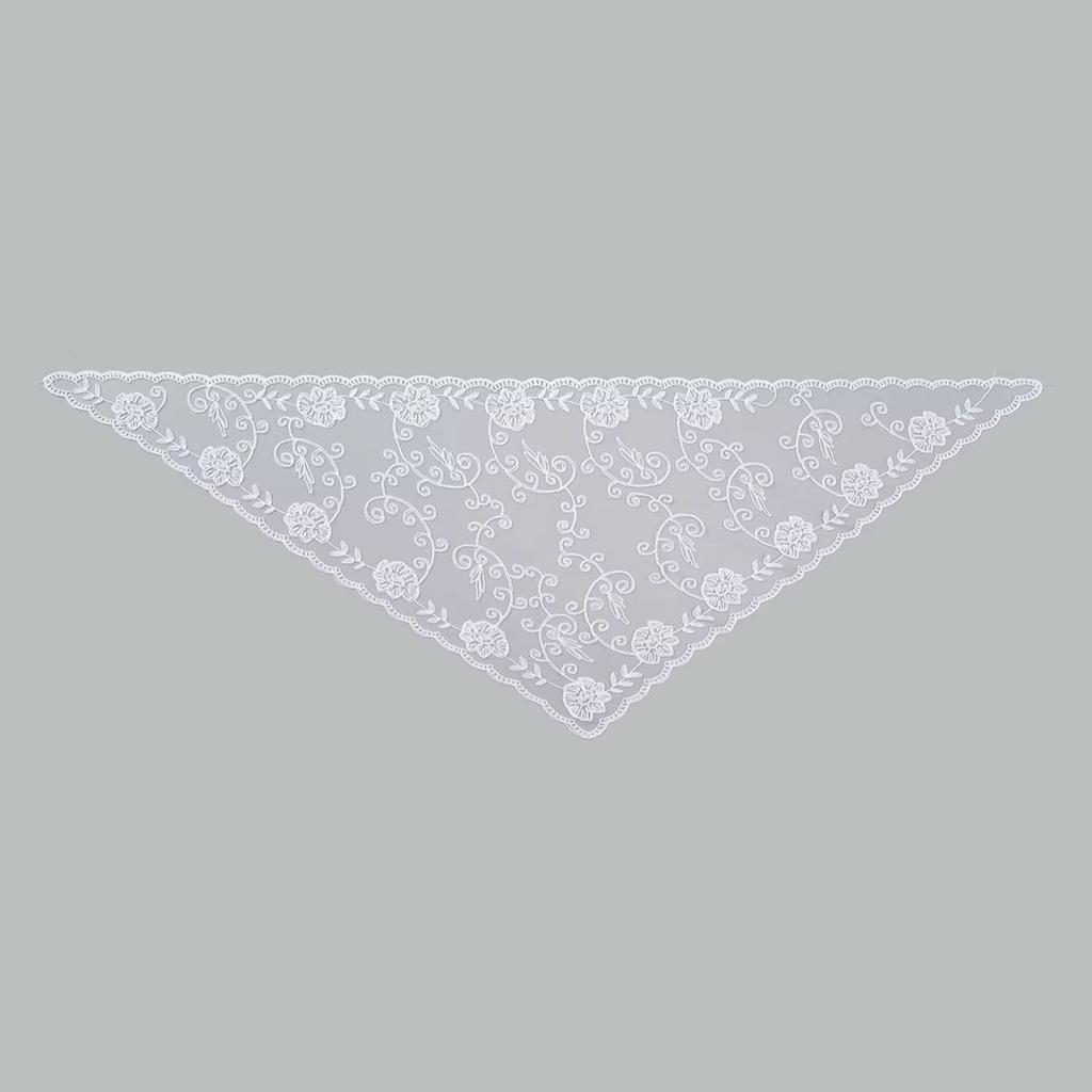 Women Lace Triangle Scarf Hollow Shawl Floral Embroidery Head Wrap Bandana Ladies Elegant Kerchief Solid Color Triangle Shawl