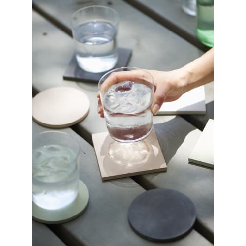Soil Diatomaceous Earth Coasters, Large Square, Set of 2, Black, D347 BK