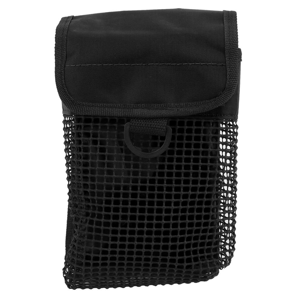 21x14cm Portable Diving Mesh Gear Bag with Hang Buckle Lightweight Underwater Surface Marker Buoy Mesh PouchBlack