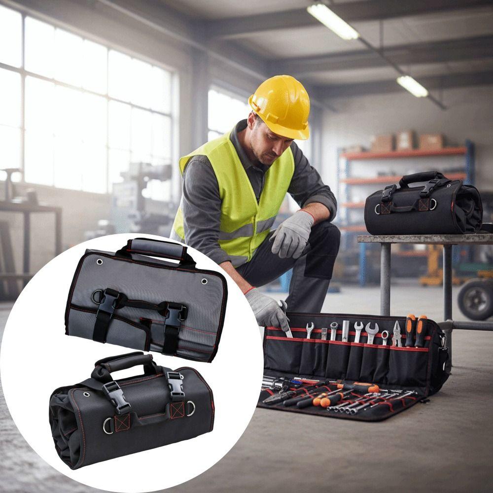 Wear-resistant Reel Bag Multi-function Tool Organizer Roll Up Tool Bag  Portable Organization