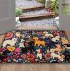 Retro Style Dog Carpet and Flower Home Mat Material Suitable for Entrance Laundry Room Living Room Door Home Decoration Carpet