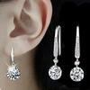 Women Fashion Faux Silver Rhinestone Dangle Earrings Wedding Jewelry