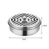 Popielniczka ze stali nierdzewnej z pokrywą, okrągła, wielofunkcyjna, uchwyt na spirale komary, ząbkowany uchwyt siatkowy, palenisko na kadzidła