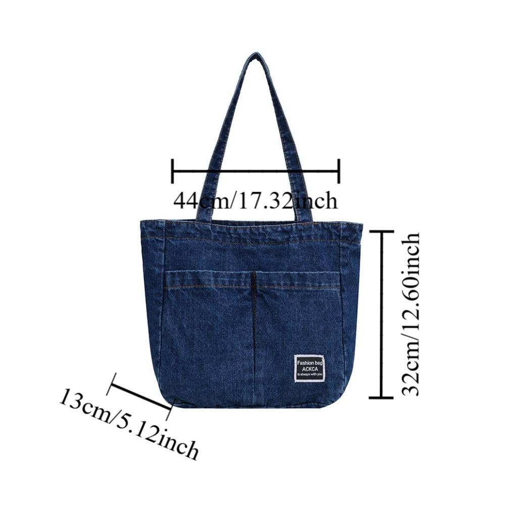 Storage Bag Denim Handbag Oxford Casual Shoulder Bag Vintage Large Capacity Tote Bag  Outdoor