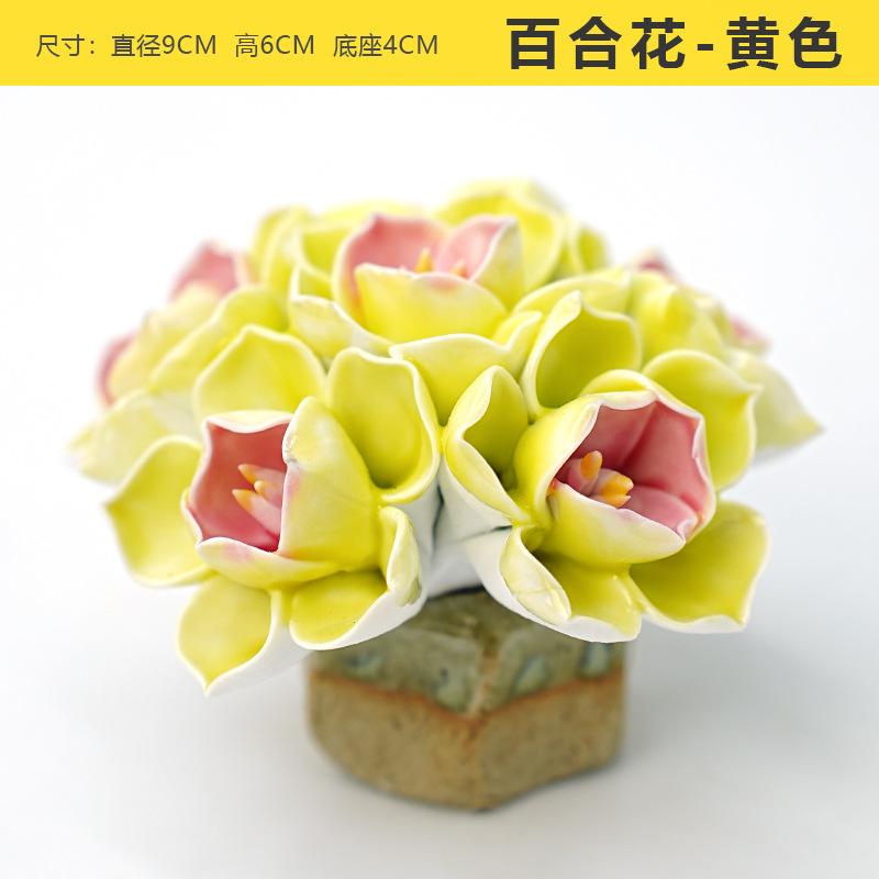 

Handmade Ceramic Eternal Flower Simulation Art Home Decor Jingdezhen Craft Ornament
