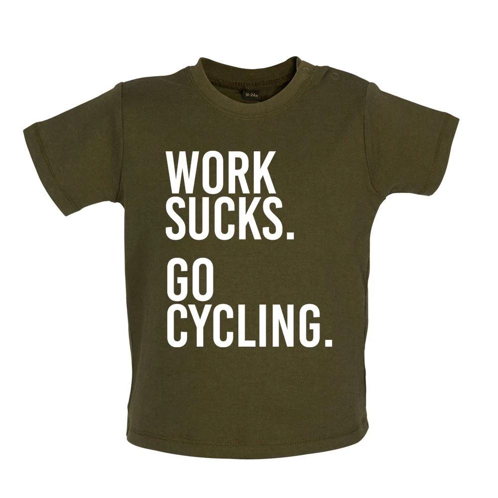 

Works Sucks. Go Cycling - Baby Kids Boys Girls Unisex T-Shirt / Babygrow - Bike Bikes Cycle Cyclist 100