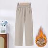 2024 Fashionable High-Waisted Woolen Pants for Middle-Aged & Elderly Women - Elastic Waist, Loose Fit, Plus Size for Autumn/Winter