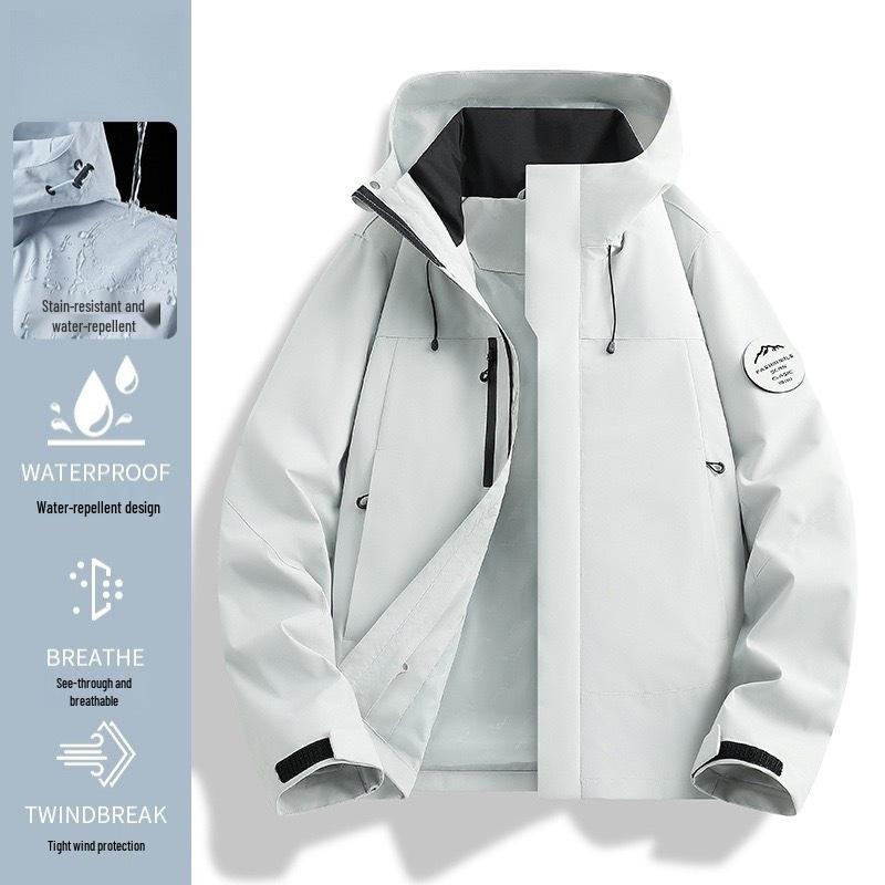 Camel Unisex 3-in-1 Mountaineering Jacket: Graphene-Lined, Windproof, Waterproof, and Warm, New Style, Two-Piece Set.