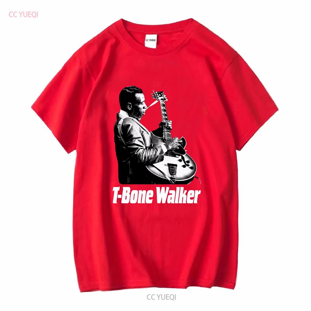 VINTAGE T Bone Walker Camicia Nera Manica Corta manica lunga o maniche vintage Lavata Comoda Leggermente alla Moda casual