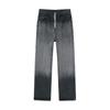 Retro washed gradual change jeans men's Korean version loose straight pants summer thin casual wide legs