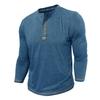 Herren Henley Kragen Langarm T-Shirts Einfarbig Frühling Herbst Freizeit T-Shirt Herren