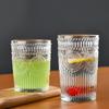Sunflower Water Cup Embossed Transparent Glass Creative Home Office European Retro Juice Drink Milk Cup