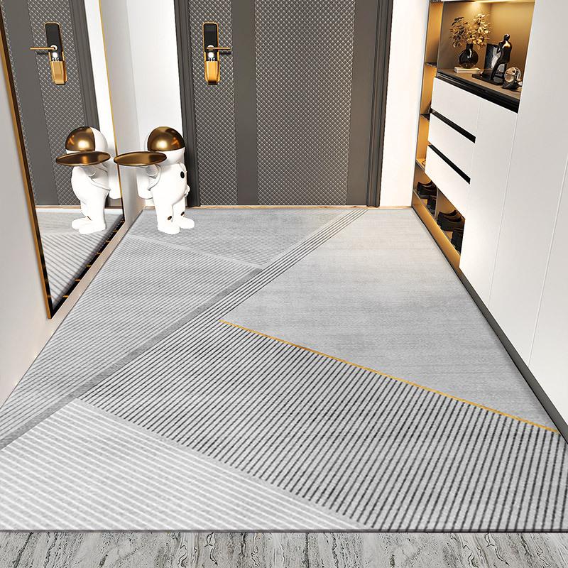 

Входной коврик Светлый роскошный домашний коврик для двери Грязеотталкивающий входной коврик Коврик для пеленания обуви Серый входной ковер 80*100CM