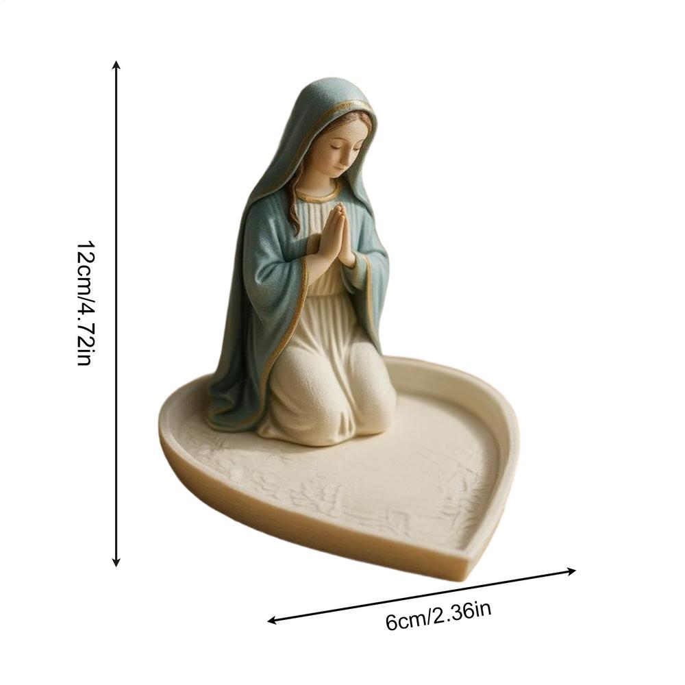 Virgin Mary Rosary Holder Statue Resin Blessed Mother Statue Holy Mother Figure Catholic Gifts for Women Religious Home Decor