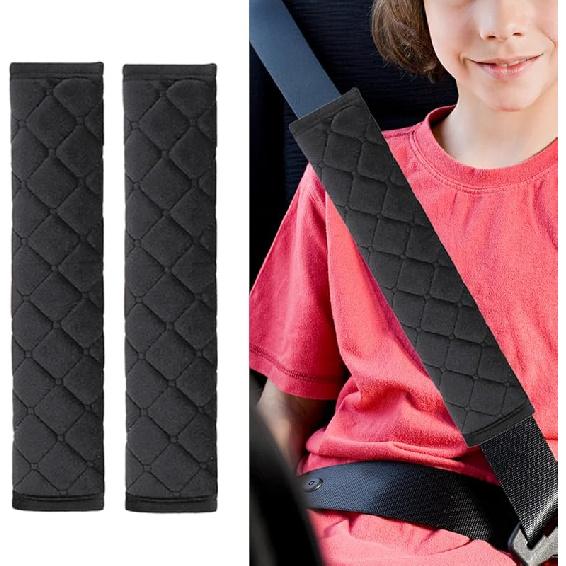 2PCS Universal Car Seatbelt Strap Cover, Long Crystal Velvet Shoulder Pad Cover Kit for Adults and Children, Helps Avoid Friction On Shoulder and