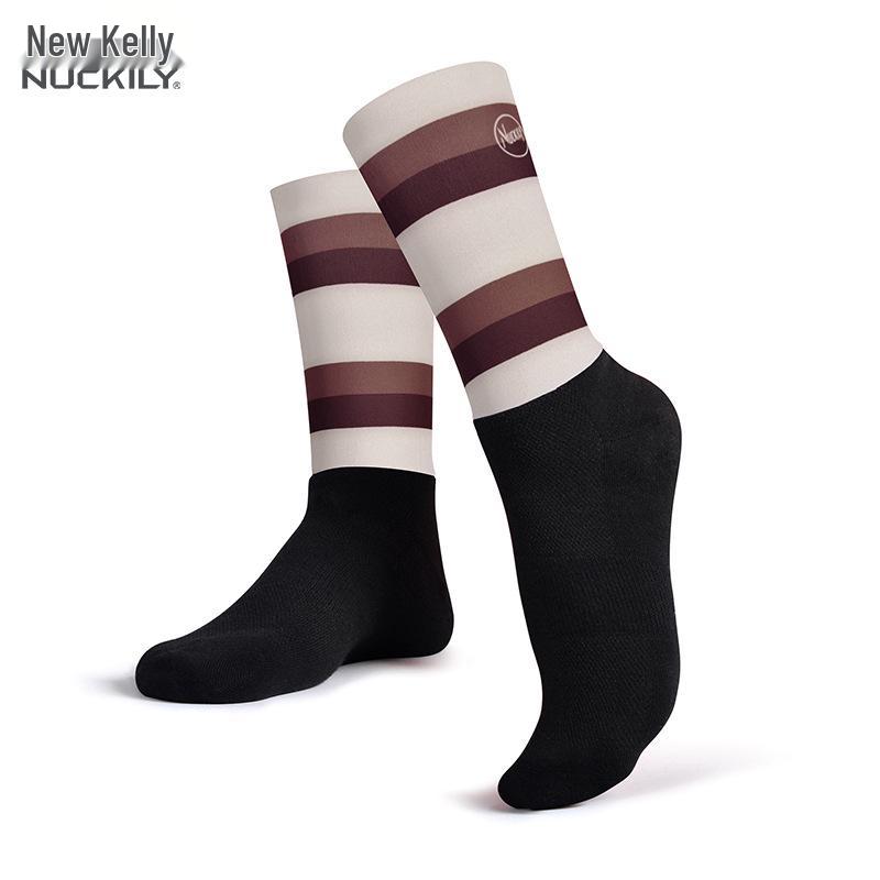 NUCKILY Anti-slip Compression Cycling & Running Socks, Unisex Mid-calf for All Seasons