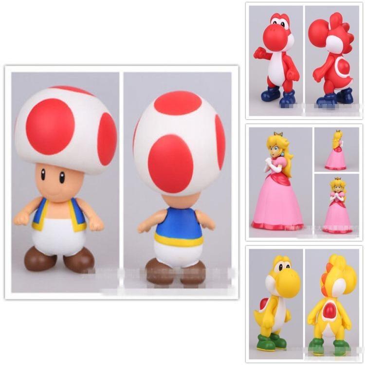 Super Mario Bros Luigi Bowser Prinzessin Peach Dekorative Plastikfiguren 12cm Für Haus- und Bürodekoration