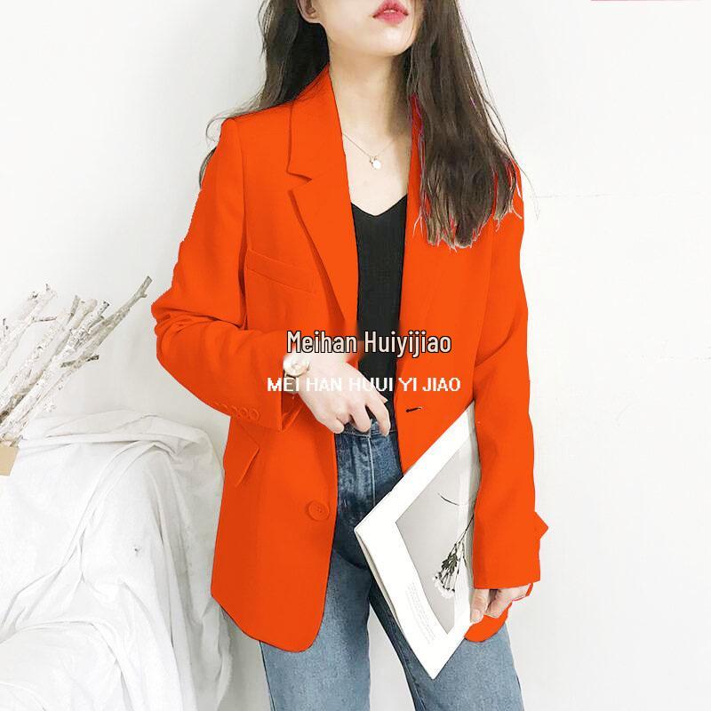 2025 Korean Style Women's Chic Casual Loose Long Sleeve Suit Top for Spring and Autumn