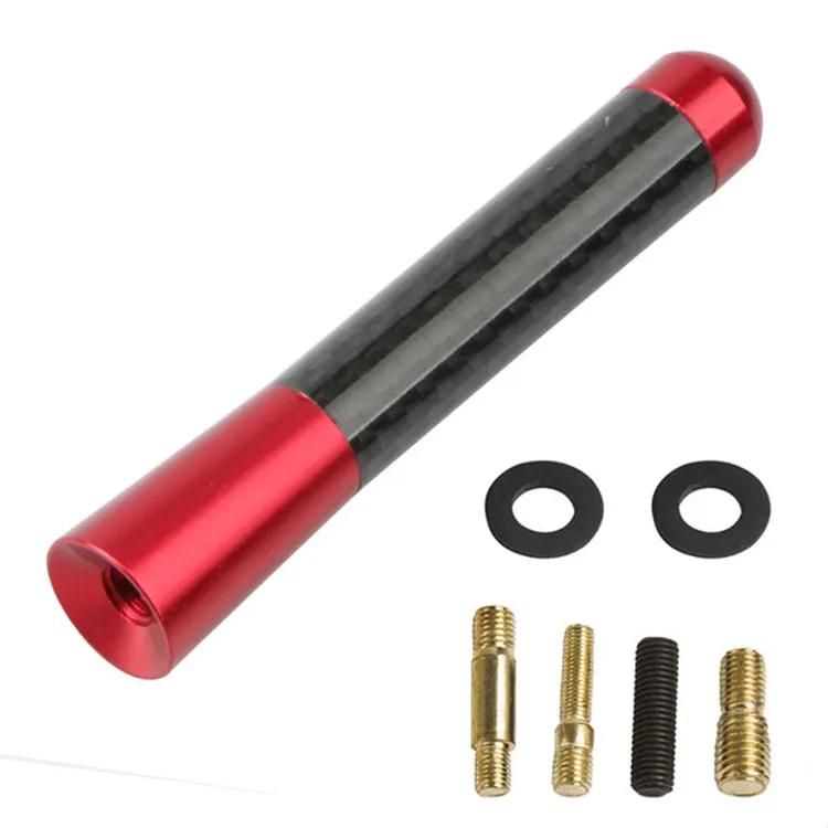 Car Roof Antenna Carbon Fiber 3.5/8/12cm Radio Aerial Antenna Radio FM/AM Metal Receiving Antennas Short Stubby Mast Antenna