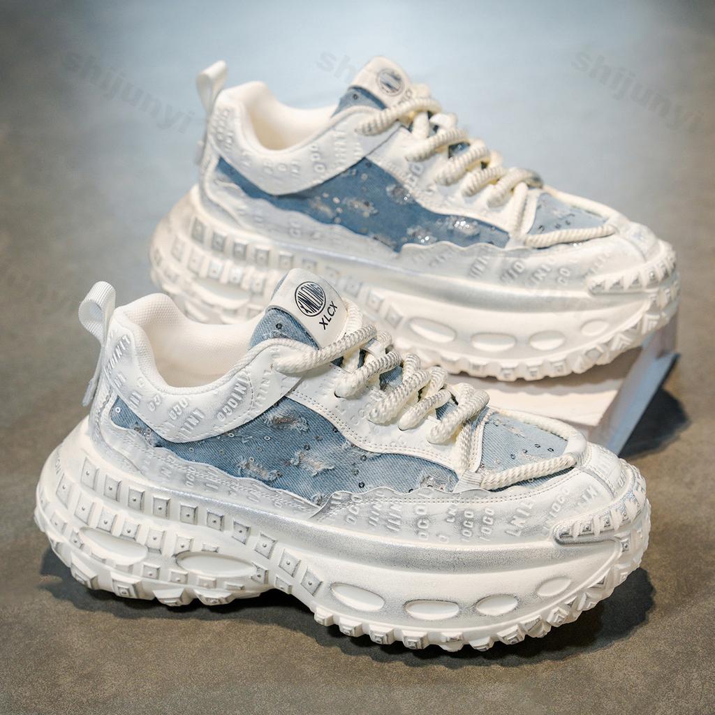 Fashion Niche Designed Casual Thick Soled Men's Shoes 2025 Autumn Low Top Comfortable Versatile Fashion Trend Non Slip Platform sneakers