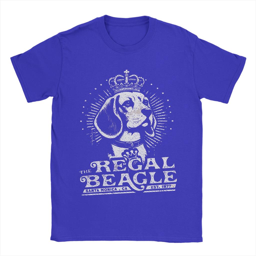 Freizeit The Regal Beagle T-Shirt für Herren Rundhals Reines Baumwoll-T-Shirt Kurzarm-T-Shirts Bedruckte Oberteile